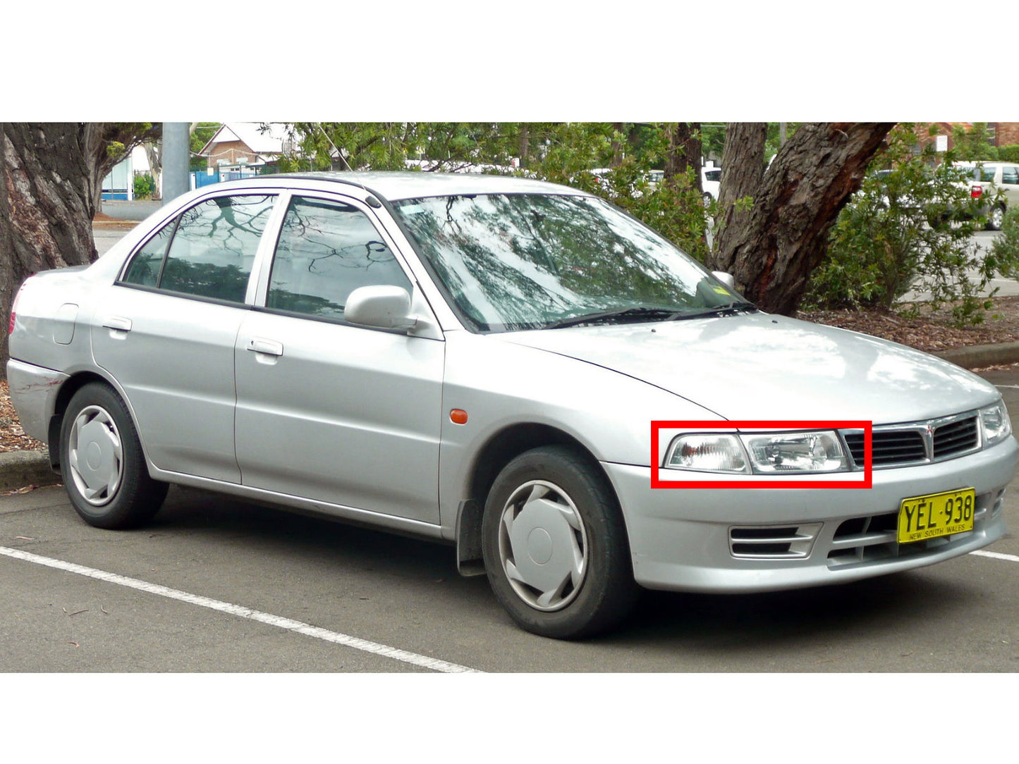 CrazyTheGod LANCER 1998-2001 Sedan 4D ไฟหน้าแบบโปรเจคเตอร์สีดำสำหรับ Mitsubishi RHD