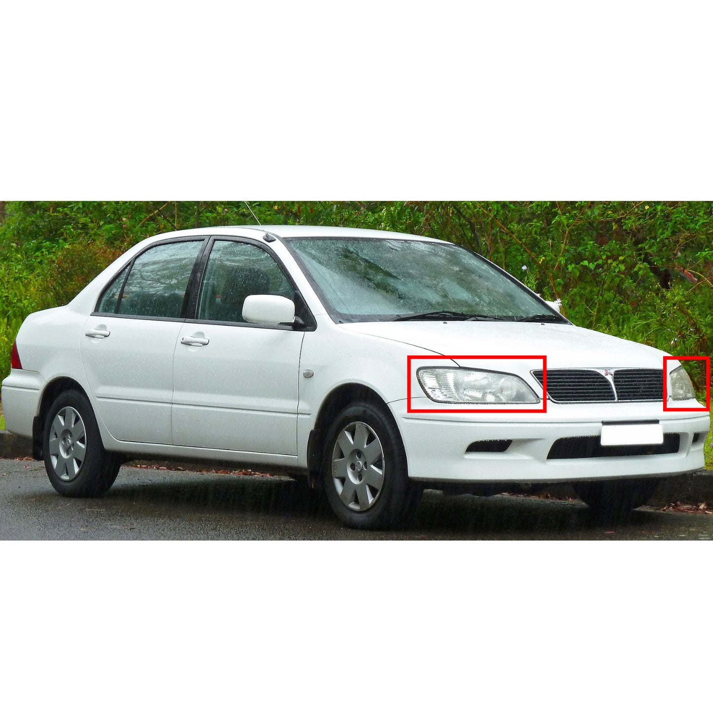 CrazyTheGod Lancer CEDIA/CG รุ่นที่ 6 ปี 2001-2003 Pre-Facelift Sedan/Wagon 4D/5D ไฟหน้าแบบใส โครเมียม EU สำหรับ Mitsubishi LHD