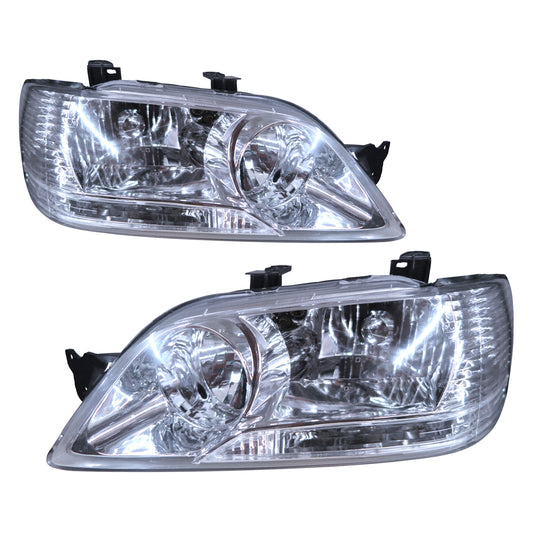 CrazyTheGod Lancer CEDIA/CG Sixth generation 2001-2003 Pre-Facelift Sedan/Wagon 4D/5D Clear Headlight Headlamp Chrome Taiwan for Mitsubishi LHD