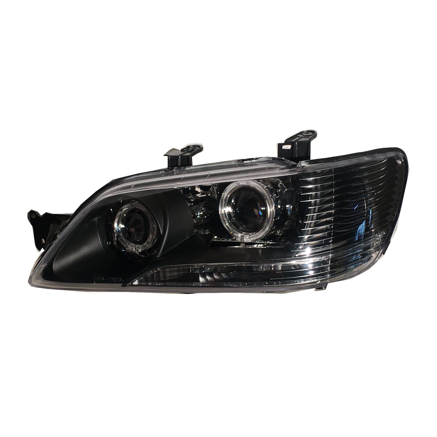 CrazyTheGod Lancer CEDIA/CG 2001-2003 Sedan/Wagon 4D/5D Guide LED Angel-Eye Projector Headlight Headlamp Black US for Mitsubishi LHD