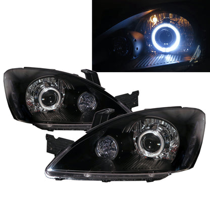 CrazyTheGod LANCER CH/LS/ES/RALLIART/CEDIA 2003-2007 Sedan/Wagon 4D/5D Guide LED Angel Eye Projector Headlight Headlamp Black EUROPE for Mitsubishi RHD