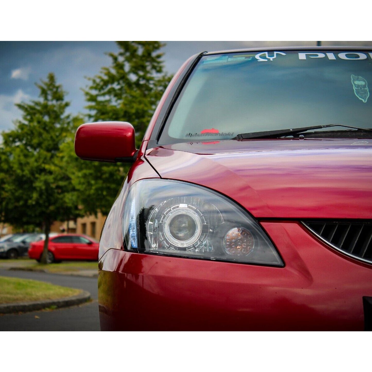 CrazyTheGod LANCER CH/LS/ES/RALLIART/CEDIA 2003-2007 Sedan/Wagon 4D/5D Guide LED Angel Eye Projector Headlights Black US for Mitsubishi RHD