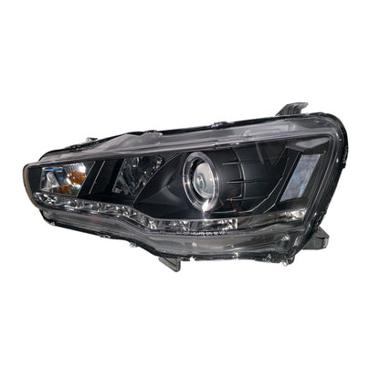 CrazyTheGod Lancer CY2A 2008-2016 Sedan/Hatchback 4D/5D Angel-Eye Projector R8Look Headlight Headlamp Black for Mitsubishi RHD