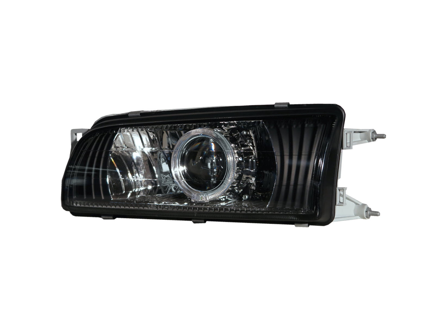 ไฟหน้าโปรเจคเตอร์ LED Angel-Eye แบบ 4D/5D Guide ของ CrazyTheGod Lancer รุ่นที่ 5 ปี 1992-1995 สำหรับ Mitsubishi RHD สีดำ