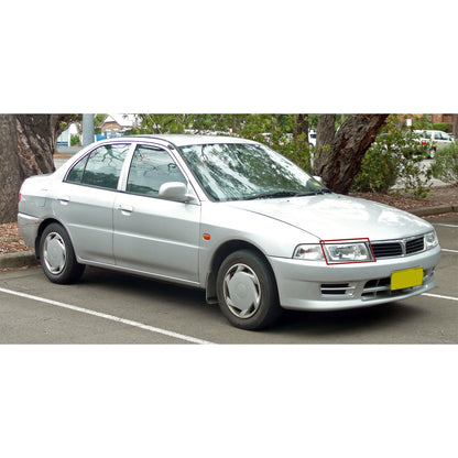 CrazyTheGod Lancer 1998-2001 Sedan 4D Guide LED Angel-Eye Projector HID Headlight Headlamp Black V2 for Mitsubishi RHD