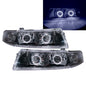 CrazyTheGod LANCER 1998-2001 Sedan 4D Guide LED Angel-Eye Projector Headlights Black V2 สำหรับ Mitsubishi LHD