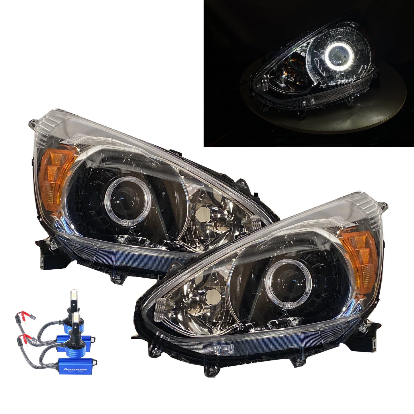 CrazyTheGod Mirage Sixth generation 2014-2020 Pre-Facelift Hatchback LED Headlight Headlamp Black for Mitsubishi RHD