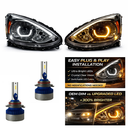 CrazyTheGod Mirage Sixth generation 2014-2020 Pre-Facelift Hatchback Dual LED Bar Headlight Headlamp Black for Mitsubishi RHD