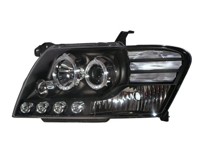 CrazyTheGod Montero 2000-2006 SUV 2D/4D SuperHalo Projector Headlight Headlamp Black for Mitsubishi LHD