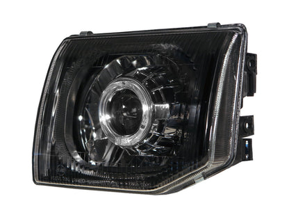 CrazyTheGod Montero V20 Second generation 91-99 SUV Guide LED Angel-Eye Projector Headlight Headlamp Black for Mitsubishi LHD