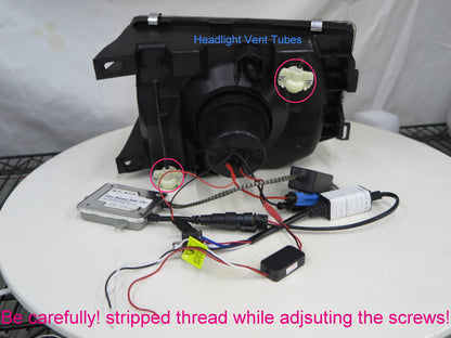 CrazyTheGod Montero V20 Second generation 91-99 SUV Guide LED Angel-Eye Projector Headlight Headlamp Black for Mitsubishi LHD