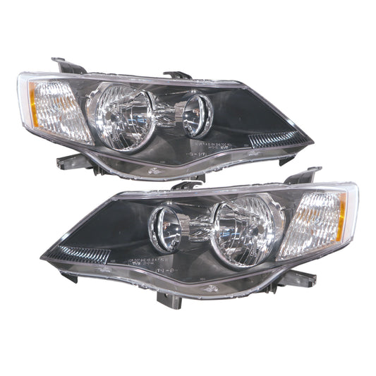 CrazyTheGod Outlander CW/ZG/ZH Second generation 2007-2009 Pre-Facelift Wagon 5D Clear Headlight Headlamp Black V2 for Mitsubishi LHD