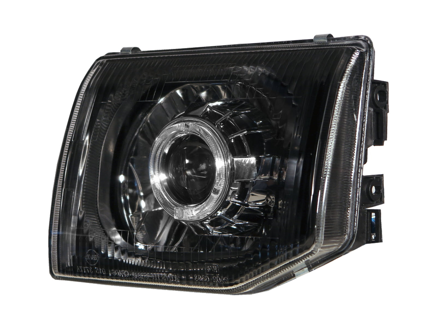 CrazyTheGod Pajero V20 Second generation 91-99 SUV Guide LED Angel-Eye Projector Headlight Headlamp Black for Mitsubishi LHD