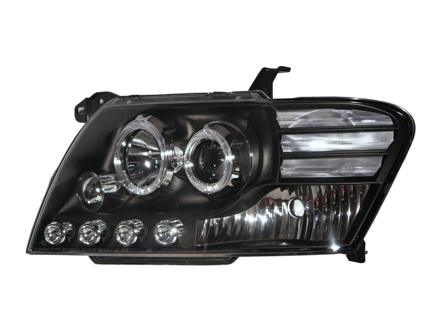 CrazyTheGod Shogun 2000-2006 SUV 2D/4D SuperHalo Projector Headlight Headlamp Black for Mitsubishi RHD