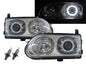 CrazyTheGod Space Gear L400 Fourth generation 1998-2007 Minibus/VAN/Pickup 2D/4D Guide LED Angel-Eye Headlight Headlamp Chrome for Mitsubishi RHD