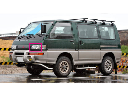 CrazyTheGod StarWagon L300 1993-nay VAN 4D Đèn pha thủy tinh chiếu sáng bằng crôm cho Mitsubishi LHD