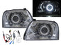 CrazyTheGod Storm 1996-2001 Wagon/Pickup 2D/4D/5D Guide LED Angel-Eye Projector HID Headlight Headlamp Chrome for Mitsubishi LHD