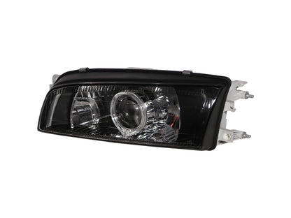 ไฟหน้าโปรเจคเตอร์ LED Angel-Eye แบบ LED รุ่น CrazyTheGod Virage Sedan 4D Guide ปี 1995-2000 สีดำ สำหรับ Mitsubishi LHD