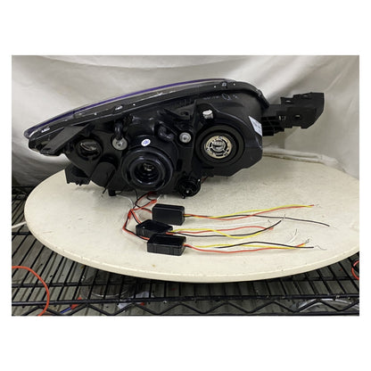 CrazyTheGod Mazda3/Axela BK 2003-2009 Hatchback 5D Guide LED Angel-Eye Headlight Headlamp Black for MAZDA LHD