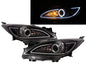 CrazyTheGod Mazda3/Axela BL Second generation 2009-2013 Sedan/Hatchback 4D/5D Guide LED Angel-Eye Projector R8Look Headlight Headlamp Black EU for MAZDA LHD