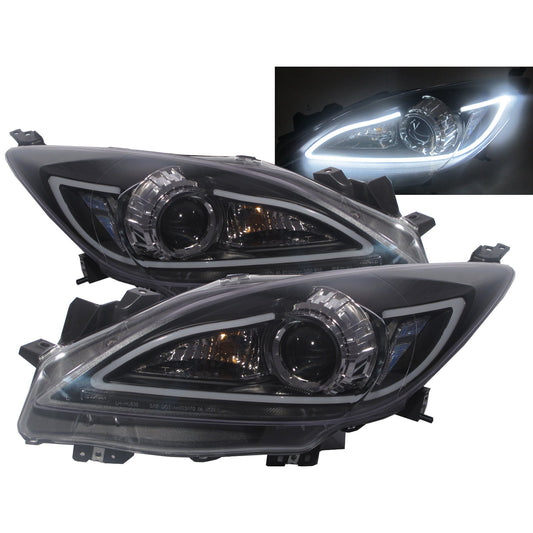 CrazyTheGod Mazda3/Axela Second generation 2009-2013 Sedan/Hatchback 4D/5D Projector R8Look Headlight Headlamp Black EU for MAZDA LHD