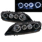 CrazyTheGod Mazda 6 GG1 ไฟหน้าแบบโปรเจคเตอร์ Angel-Eye LED 4D/5D Guide รุ่นแรกสำหรับ MAZDA RHD ปี 2002-2008 Sedan/Hatchback/Wagon สีดำ