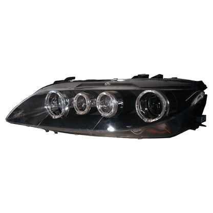 CrazyTheGod Mazda 6 GG1 ไฟหน้าแบบโปรเจคเตอร์ Angel-Eye LED 4D/5D Guide รุ่นแรกสำหรับ MAZDA RHD ปี 2002-2008 Sedan/Hatchback/Wagon สีดำ