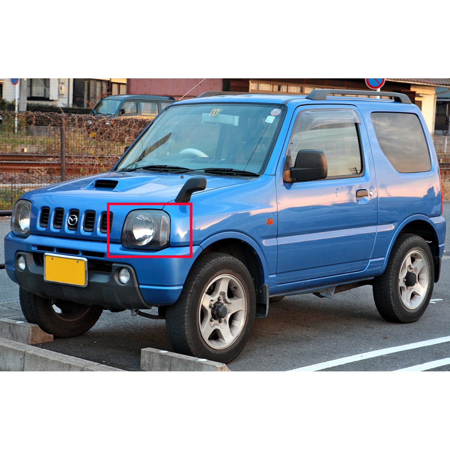 CrazyTheGod AZ-Offroad First generation 1998-2018 SUV 2D Guide LED Angle-Eye Projector Headlight Headlamp Black for MAZDA LHD