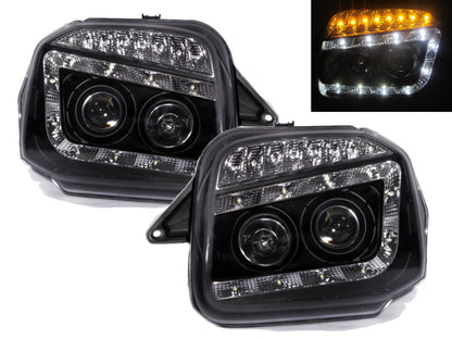 CrazyTheGod AZ-Offroad First generation 1998-2018 SUV 2D Projector LED R8Look Headlight Headlamp Black for MAZDA RHD