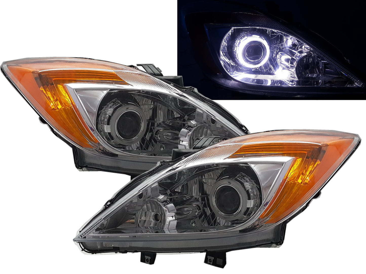 CrazyTheGod BT-50 Second generation 2011-2015 pickup 2D/4D CCFL Projector Headlight Headlamp Chrome for MAZDA LHD