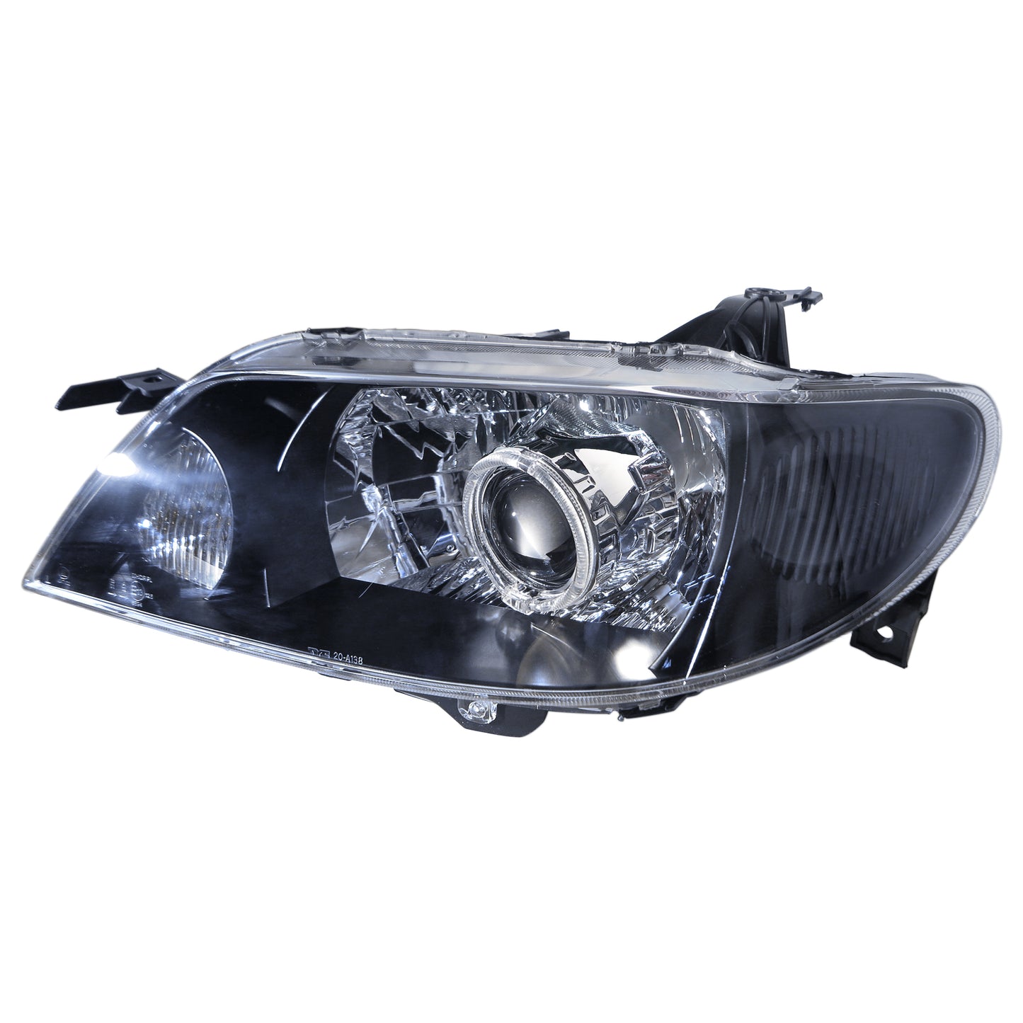 CrazyTheGod Isamu Genki BJ Ninth generation 2001-2003 Facelift Sedan/Hatchback/Wagon 4D/5D Guide LED Angel-Eye Projector HID Headlight Headlamp Black V2 for MAZDA LHD