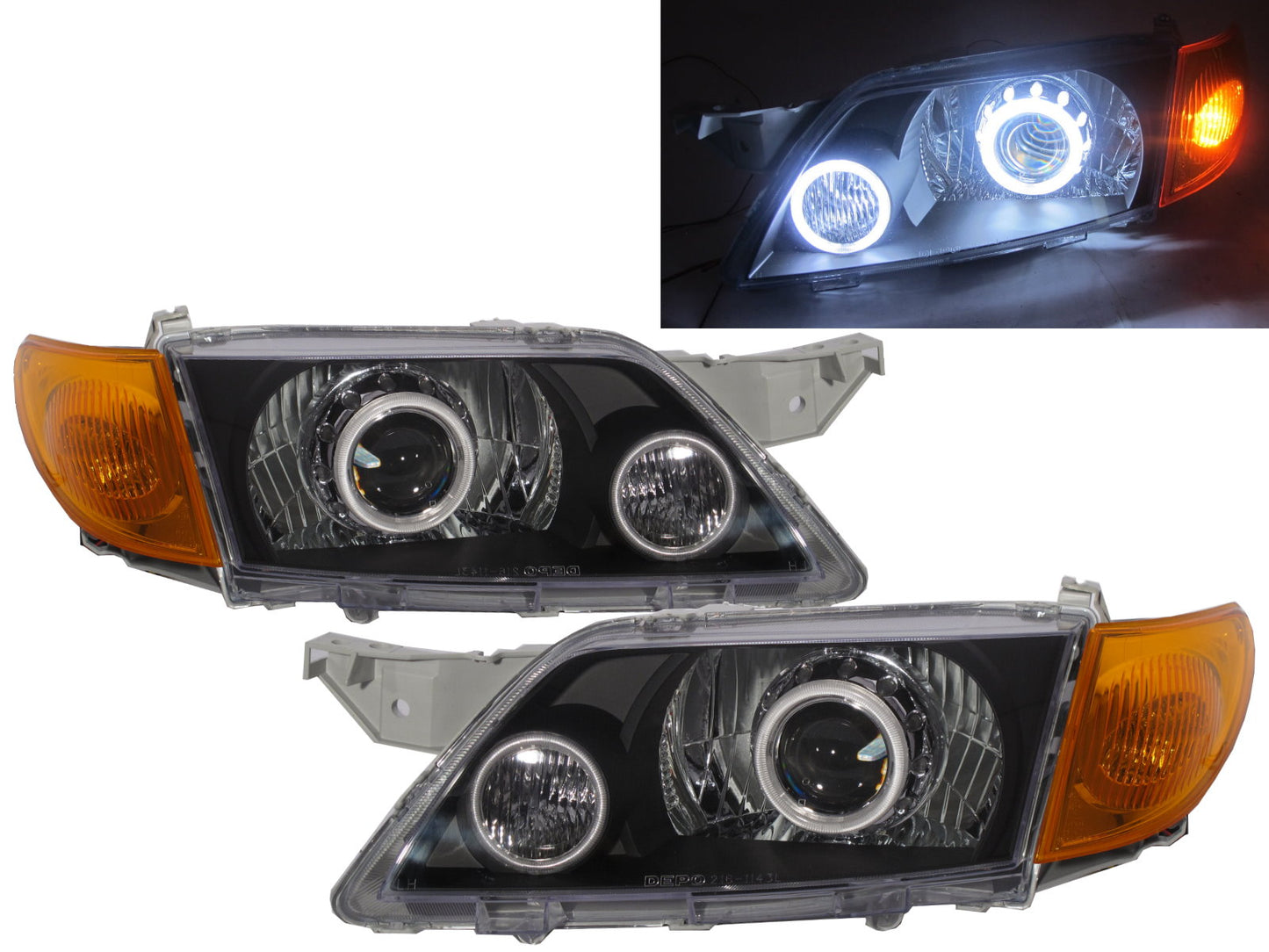 CrazyTheGod PREMACY First generation 2002-2004 FACELIFT MPV 5D CCFL Projector Headlight Headlamp Black V1 for FORD LHD