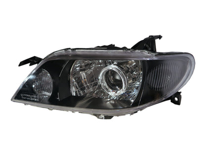 CrazyTheGod Protege BJ ไฟหน้าแบบ LED Angel-Eye Projector HID สำหรับ MAZDA LHD รุ่นที่ 9 ปี 2001-2003 รุ่นซีดาน/แฮทช์แบ็ก/วากอน 4D/5D Guide สีดำ