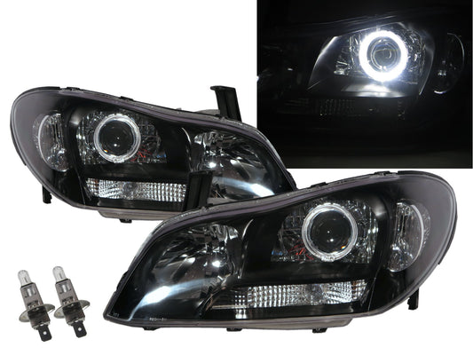 CrazyTheGod Cefiro A34 2002-2004 Facelift Sedan 4D Guide LED Angel-Eye Projector Headlight Đèn pha màu đen Đài Loan cho NISSAN RHD