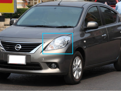 CrazyTheGod Almera N17 รุ่นที่ 3 ซีดาน 4 ประตู LED Halo ไฟหน้าแบบ LED สีดำ สำหรับ NISSAN LHD