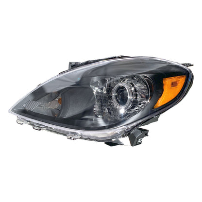 CrazyTheGod Almera N17 ไฟหน้าแบบโปรเจคเตอร์ LED Angel-Eye ทรง Sedan 4D Guide รุ่นแรก ปี 2011-2014 ฮาโลเจน สีดำ V2 สำหรับ NISSAN LHD