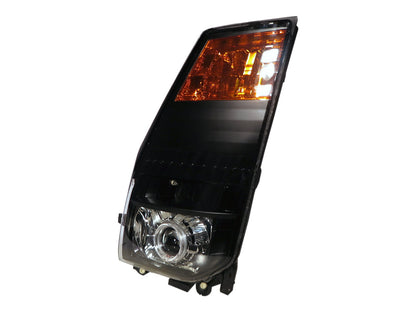 CrazyTheGod Atlas F24/H43 ไฟหน้าแบบโปรเจคเตอร์ Angel-Eye LED Guide 2D/4D Guide สำหรับรถบรรทุก NISSAN LHD รุ่นที่ 3 ปี 2006-2008 สีดำ