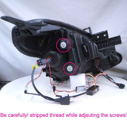 CrazyTheGod Latio N17 Second generation 2014-2019 Facelift Sedan 4D Guide LED Halo LED Bar Headlight Headlamp W/O Motor Black V2 for NISSAN LHD