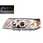 CrazyTheGod Lucino B14 1995-1998 Coupe 2D Angel-Eye Projector Headlights Chrome for NISSAN LHD