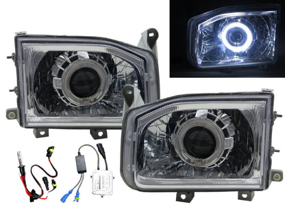 CrazyTheGod PATHFINDER R50 Second generation 2000-2004 SUV 5D Guide LED Angel-Eye Projector HID Headlight Headlamp Chrome for NISSAN RHD