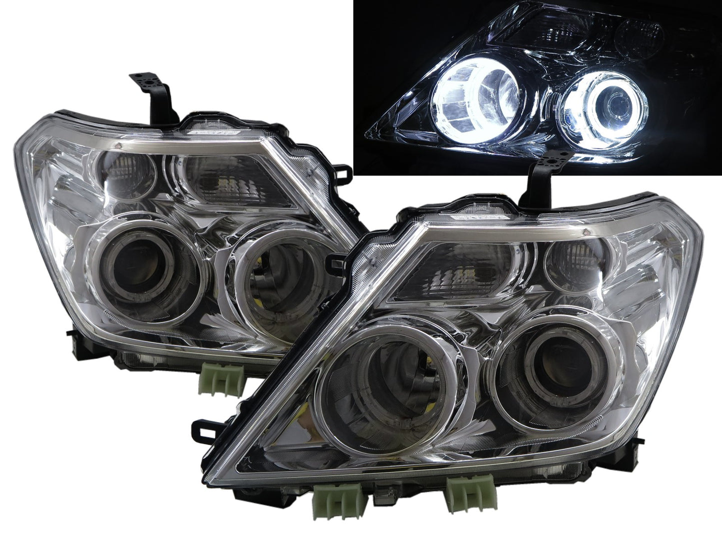 CrazyTheGod Patrol Y62 Sixth generation 2010-2014 Pre-Facelift Wagon/SUV 5D LED Angel-Eye Projector Headlight Headlamp Halogen Chrome for NISSAN LHD