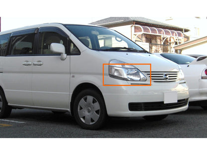 CrazyTheGod SERENA/QRV C24 ไฟหน้าแบบใส MPV 5D รุ่นที่สอง ปี 1999-2012 โครเมียม สำหรับ NISSAN LHD