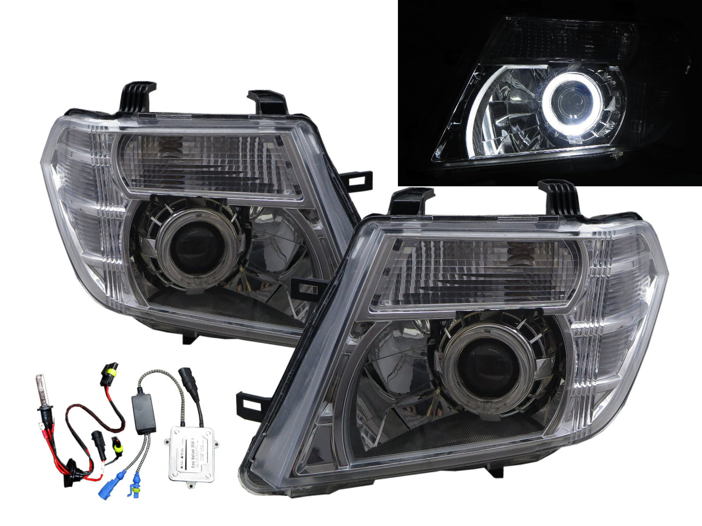 CrazyTheGod PATHFINDER R51 Third generation 2009-2013 Facelift SUV 5D Guide LED Angel-Eye Projector HID Headlight Headlamp Chrome for NISSAN RHD