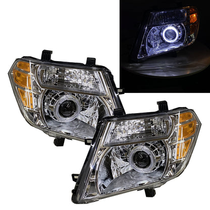 CrazyTheGod PATHFINDER R51 Third generation 2009-2013 Facelift SUV 5D Guide LED Angel-Eye Projector Headlight Headlamp Chrome US for NISSAN LHD