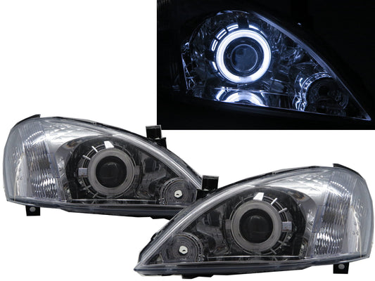 CrazyTheGod Sentra M1 2003-2006 Sedan 4D CCFL Projector Headlight Headlamp Chrome ASIA for NISSAN LHD