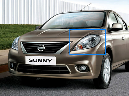 CrazyTheGod Sunny N17 2011-ปัจจุบัน Sedan 4D Guide LED Halo ไฟหน้าแบบ LED Bar สีดำสำหรับ NISSAN LHD