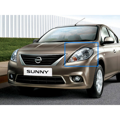 CrazyTheGod Sunny N17 ไฟหน้าแบบ LED Halo LED แบบมีแถบ LED รุ่นแรก ปี 2011-2014 Sedan 4D Guide V2 สีดำ สำหรับ NISSAN LHD