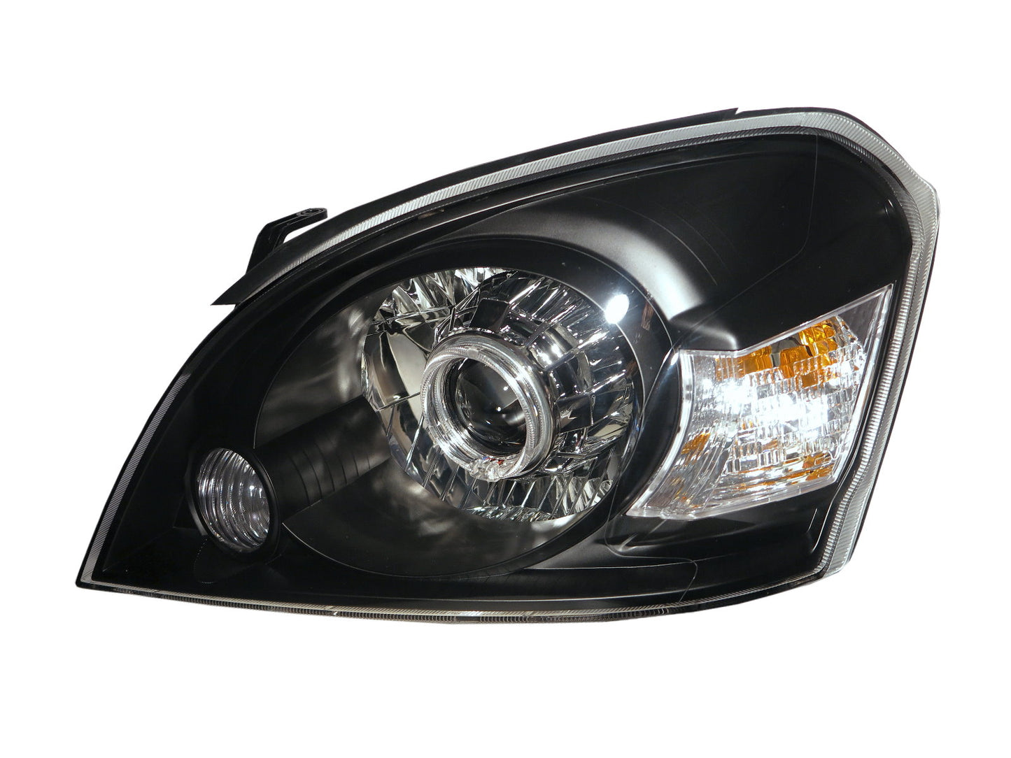 CrazyTheGod X-Trail T30 Thế hệ đầu tiên 2006-2008 SUV 5D Guide LED Angel-Eye Projector Headlight Đèn pha màu đen Đài Loan cho NISSAN LHD