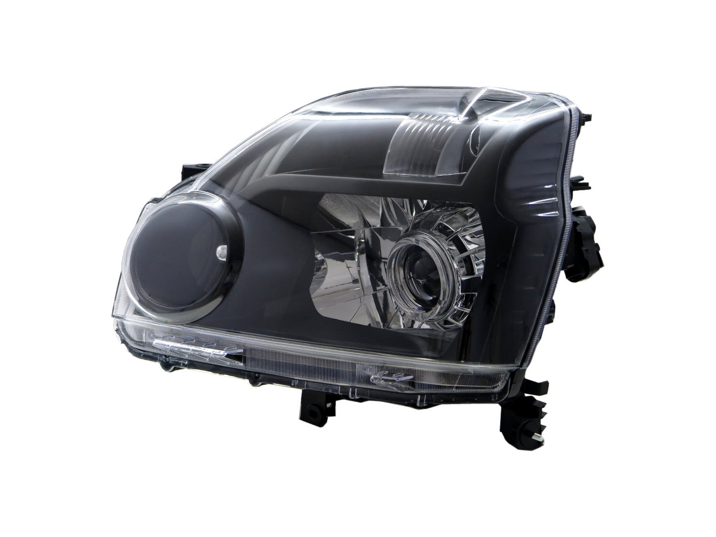 CrazyTheGod X-TRAIL Second generation 2007-2010 PRE-FACELIFT SUV 5D Guide LED Angel-Eye Projector Headlight Headlamp Black for NISSAN LHD