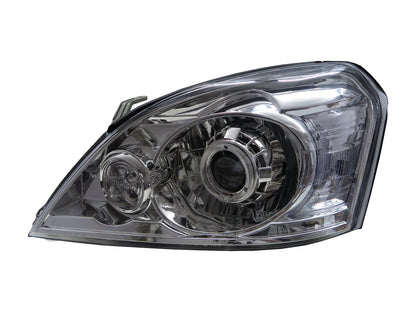 CrazyTheGod X-Trail T30 Thế hệ đầu tiên 2003-2006 SUV 5D Guide LED Angel-Eye Projector Headlight Đèn pha mạ crôm Đài Loan cho NISSAN LHD